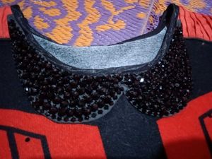 Stylish Black &amp; Red Printed Kurta