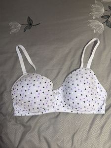 Cute Heart Print Bra