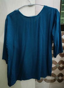 Embroidered Teal Short Kurti