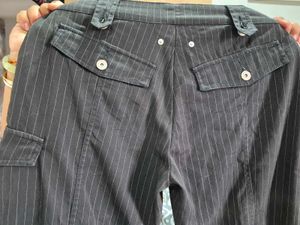 only ₹299Pinstripe Capris with Zippers