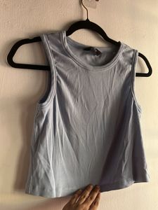 Light Blue Ribbed Tank Top