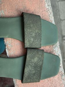 Chic Olive Green Slide Sandals