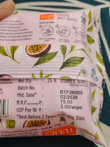 Tulips Facial wet wipes