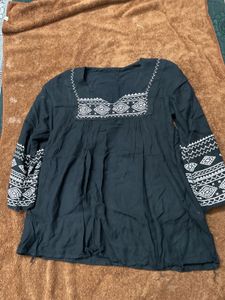 Embroidered Bohemian Tunic Top 🦋