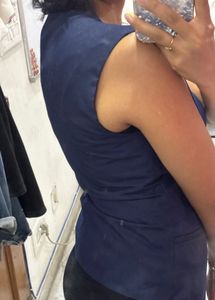 Navy Blue Sleeveless Vest Top