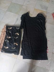 Elegant Black Sequined Kurta Set
