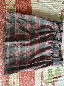 Plaid Mini Skirt with Belt Detail