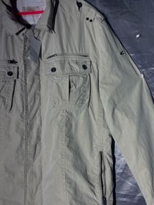 Men's Beige Casual long Jacket