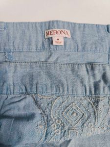 Vintage Y2K Light Blue Denim Strapless Dress