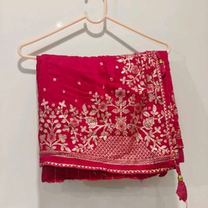 Elegant Pink Embroidered Saree