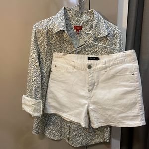 Branded Co-ord Set of Shirt and Denim Shorts