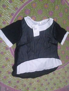 Chic Black & White Layered Top