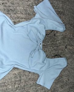 H&amp;M Bout Tie-detail Ribbed Dress