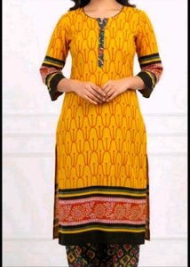 Vibrant Yellow Kurta with knot at the back