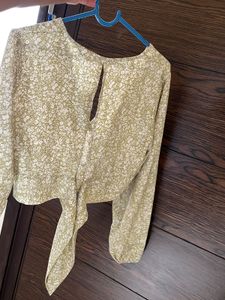 Chic Floral Print backless top