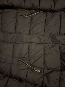 Black Puffer Jacket with Fur Collar