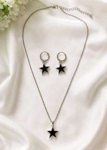 Star Pendant Necklace and Earrings Set