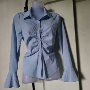 Y2K Inspired Light Blue  shirt