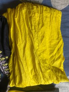 Elegant Black &amp; Yellow Kurta Set
