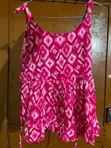 Pink Floral Print Summer Dress