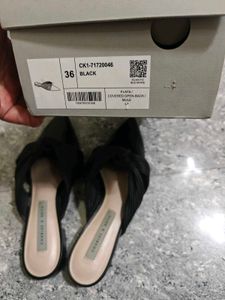 Charles and Keith Black Knotted Mules