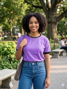 Purple Ringer Tee with Black Trim