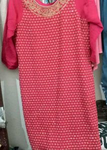 wedding heavy Pink Stonned  worked Kurta