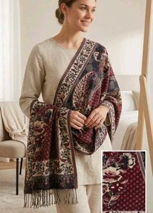 Elegant Paisley & Floral Print Shawl