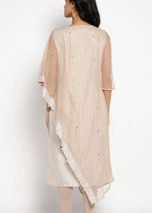 Elegant Beige Embellished Kurta Set