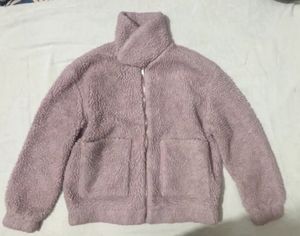 Lilac Fuzzy Zip-Up Jacket