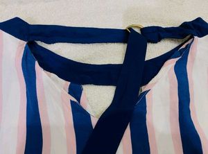 Striped Cropped Top with Side Ties