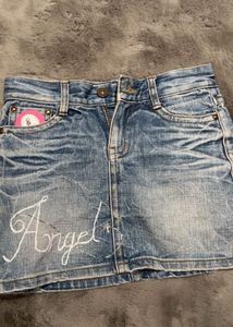 Cute Angel Denim Mini Skirt