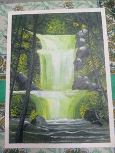 Waterfall acrylic Painting