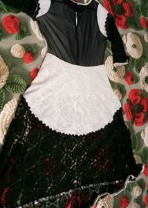 Stylish Black &amp; light cream Lace Kurta