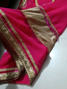 Stunning Pink Saree with Embellishments