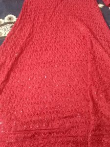 red colour long top