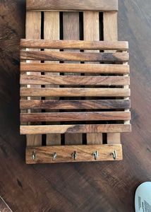 Rustic Wooden Key Holder Wall Organizer