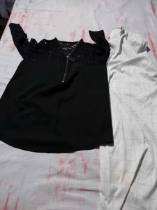 Combo Chic Black Lace &amp; Zip Top with pent