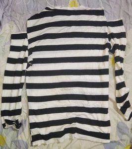 Striped Cold Shoulder Top