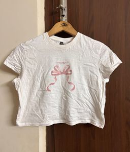 H&amp;M White Coquette Tee🎀🦢