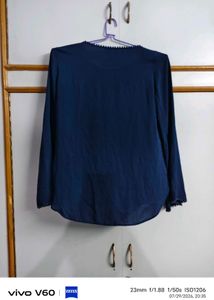 Navy Blue Long Sleeve Blouse