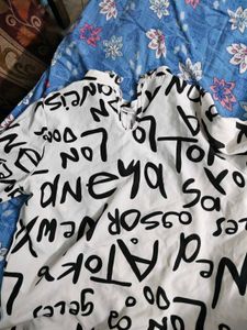 White Graphic Print Tunic Top
