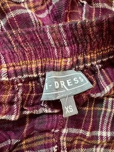 Wine color Pants With Mustard Stripes