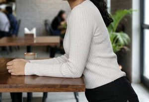 Ribbed Knit Long Sleeve Top