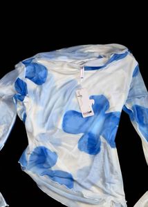 Sheer Floral Print Long Sleeve Top