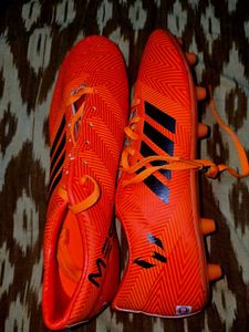 Orange Adidas Messi Football Shoes