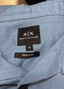 Armani Exchange Blue Linen Shirt