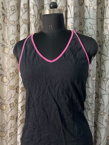 Black Tank Top with Pink Trim