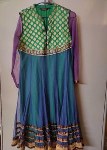 New Blue Net Anarkali By Rangmanch Pantaloons