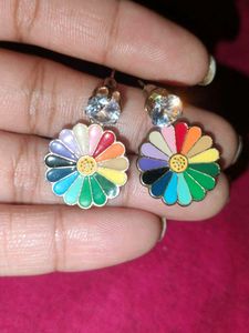 Colorful Daisy Flower Earrings